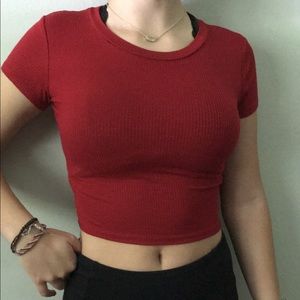 Forever 21 NEW red crop top with cuts in back!!
